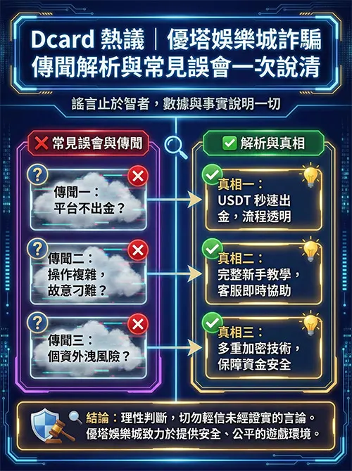 Dcard 熱議｜優塔娛樂城詐騙傳聞解析與常見誤會一次說清